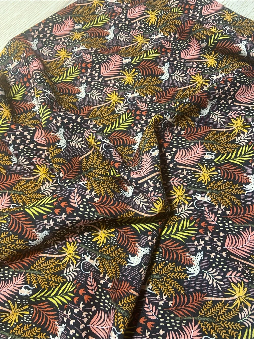 LOFT Floral Botanical Print Bedding in Brown, Pink and Yellow Midi Skirt